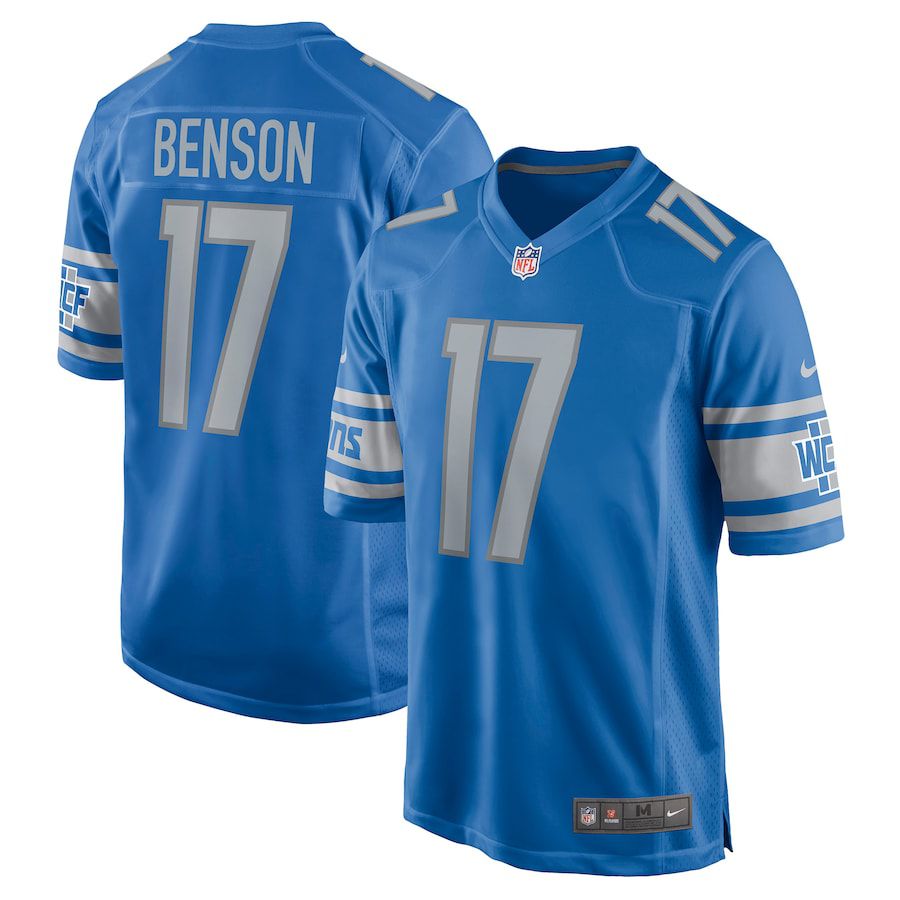 Men Detroit Lions #17 Trinity Benson Nike Blue Game NFL Jersey
